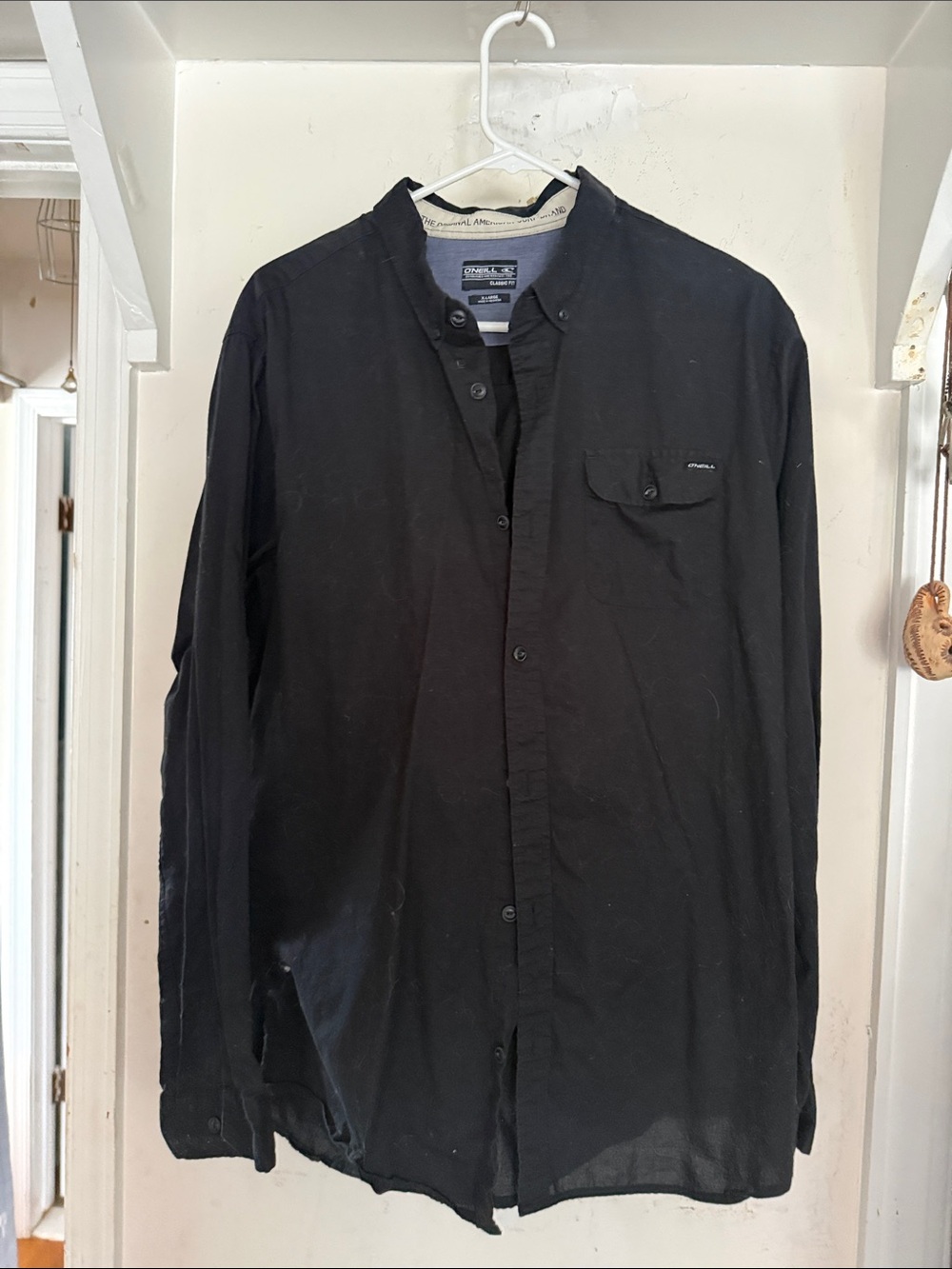 O’Neill surfwear men’s XL black casual button-down